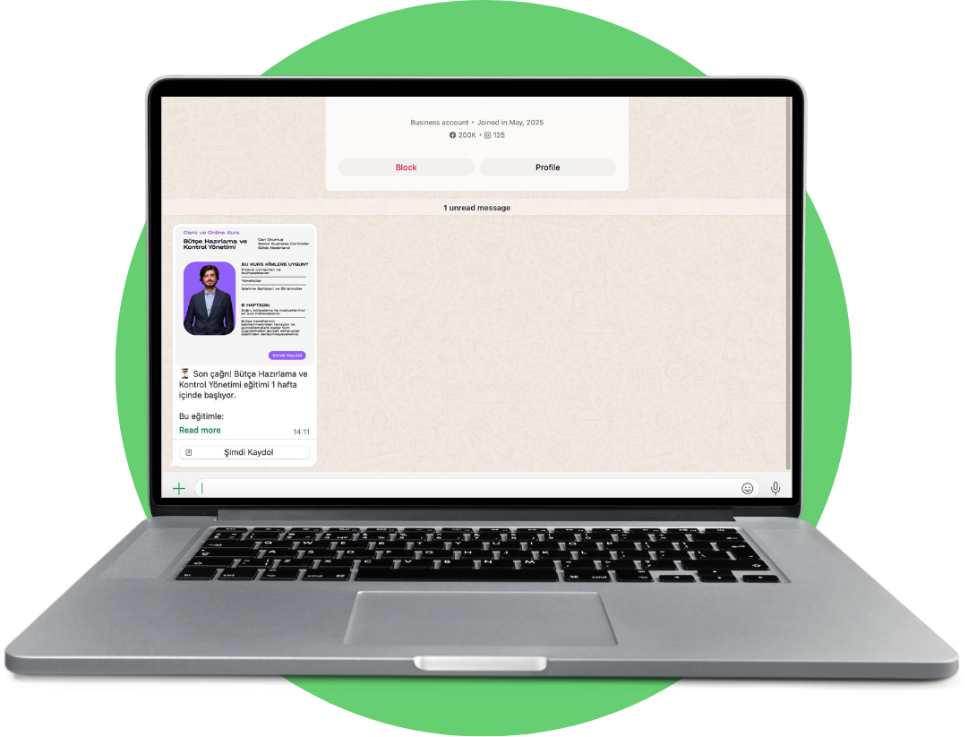 WhatsApp CRM Mockup